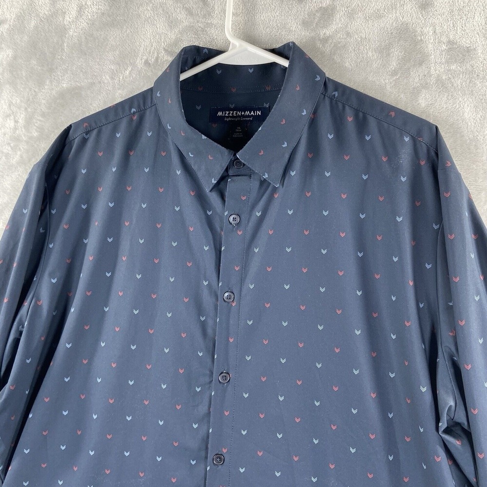 Mizzen + Main Shirt mens XL Button Down Trim Fit Leeward Lightweight Performance
